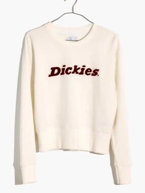 Madewell x Dickies® Logo Shrunken Sweatshirt Cream Crewneck Size Medium
